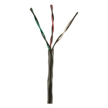 Bobina de Cable de Cobre de 3 Pares Clase 4 Para Sistemas FMPS, 16 AWG, Sin Blindaje, CMR (Riser), Uso Interior/Exterior, Color Negro, Carrete de 609 metros
