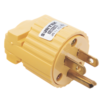 Clavija con Abrazadera Plástica Aterrizada / 127 V CA 15 A Max. / Fabricada en Plastico ABS.