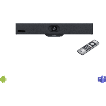 Barra de Videoconferencia A10 de Yealink para Salas Pequeñas con Android Integrado para Microsoft Teams y Modo BYOD - Incluye Control Remoto