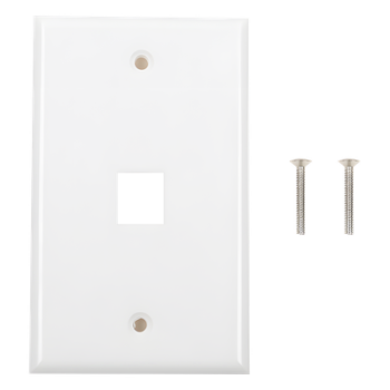 Placa de Pared de 1 Puerto, Keystone, Color Blanco