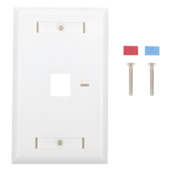 Placa de Pared de 1 Puerto, Keystone, con Espacio para Etiqueta, Color Blanco