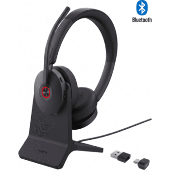 Diadema Inalambrica BH74-With-Stand-UC-USB-C/A de Yealink con Compatibilidad UC Multiplataforma y Acoustic Shield 3.0