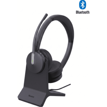 Diadema Inalambrica BH70 Dual con Stand de Carga de Yealink Certificada para Microsoft Teams con Acoustic Shield