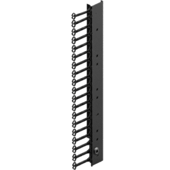 Organizador Vertical de Cables para Rack 45 UR (79 in) / Acero Negro RAL 9005 / Sección 95x208 mm (3.7x8.2 in) / Capacidad 726 Cables / Dedos cada 1.75 pulg / ProLine S1 HOFFMAN