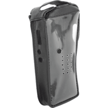 Funda Reforzada de piel con frente transparente para radios TK-2212, TK-2212L, TK-3212 y TK-3212L.