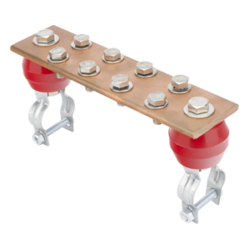 Barra Unión Torre 1000A / Cobre 100% / Compatible STZ30-45 / Aisladores Rojos / EIA-TIA-BICSI / TMGB-TGB
