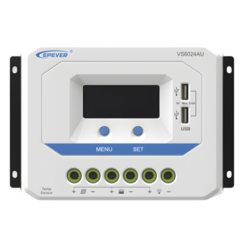 Controlador Solar PWM / 60A / 12/24V / Doble USB / Pantalla LCD / Tierra Positivo Común