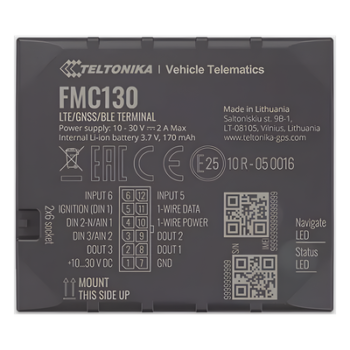 Profesional Rastreador Vehicular (GPS) 4G LTE CAT 1 y 2G / Identificación de Conductores / Bloqueo Remoto / Detección de Jammer / Sensores Bluetooth / Múltiples I/O