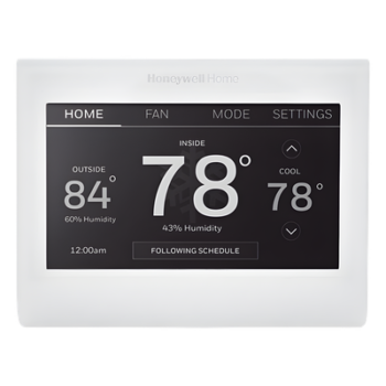 Termostato Wi-Fi con pantalla táctil a color, control remoto vía app, compatible con sistemas convencionales o bomba de calor, uso residencial y comercial ligero