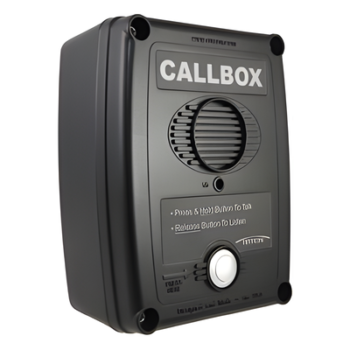 Callbox Inalámbrico UHF / 450-470 MHz / Gabinete de Policarbonato Resistente / PTT Antivandálico / Grabación de Mensajes / Uso en Exteriores