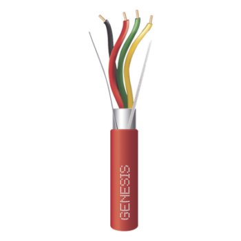 Bobina de 152 Metros (500 Pies) de Alambre / 4 x 18 AWG / Riser / Blindado / Tipo FPLR / Color Rojo / Para Aplicaciones en Sistemas de Detección de Incendio y Sistemas de Evacuación