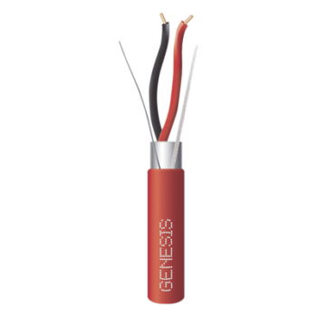 Bobina de 152 Metros (500 Pies) de Alambre / 2 x 16 AWG / Riser / Blindado / Tipo FPLR / Color Rojo / Para Aplicaciones en Sistemas de Detección de Incendio y Sistemas de Evacuación