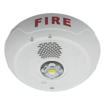 Sirena con lámpara estroboscópica LED de 2 hilos para techo, candela seleccionable, color blanco, compatible con SpectrAlert