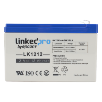 Batería de respaldo 12 V |  12 Ah |  AGM | Especial para Seguridad Electrónica | UPS | Sistemas de Emergencia | Vida útil 5 años | Terminales F1  + Adaptador F2