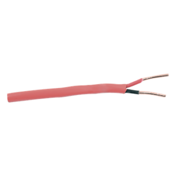 Carrete de Alambre de 305 Metros (1000 Pies) / 2 x 14 AWG / Riser / Tipo FPLR-CL3R / Color Rojo / Para Aplicaciones en Paneles de Detección de Incendio y Sistemas de Evacuación