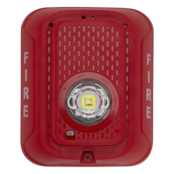 Lámpara estroboscópica LED para pared, 24 Vcd, candela seleccionable hasta 185 cd, sin sirena, color rojo