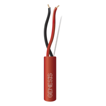 Carrete de Alambre 305 Metros (1000 Pies) / 2 x 16 AWG / Riser / Color Rojo / Tipo FPLR, CL3R, (UL) FT4 / Para Aplicaciones en Sistemas de Detección de Incendio y Sistemas de Evacuación