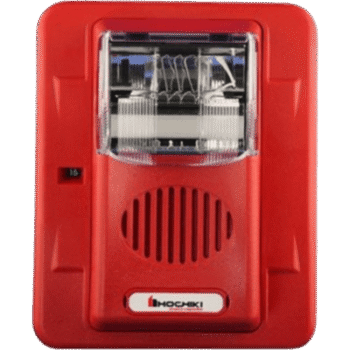 Sirena Estrobo, 24 Vcd, Multi-Candela 15 hasta 110 cd, Montaje En Pared, Color Rojo, Serie HEC3 (0500-06020), Hochiki