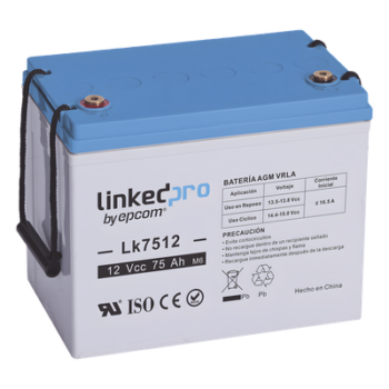 Batería de respaldo 12 V |  75 Ah | AGM | Especial para equipo electrónico | UPS  | Sistemas de Emergencia | Aplicaciones Fotovoltaicas | Terminales T3