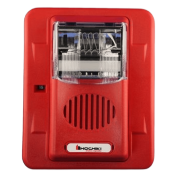 Sirena Estrobo, 24 Vcd, Multi-Candela 15 hasta 110 cd, Montaje En Pared, Color Rojo, Serie HEC3 (0500-06020), Hochiki