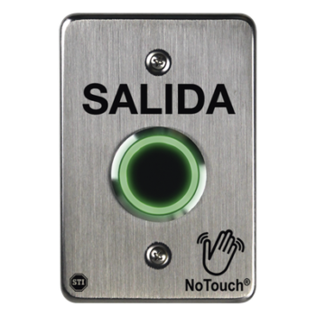 Botón de Salida No-Touch IR / Acero Inoxidable 304 Grado Médico / Contacto Seco C / LED Bicolor / 4.5 x 4.5 in