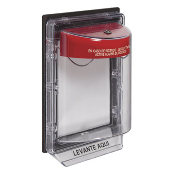 Cubierta Protectora Serie Stopper II® De Policarbonato, Con Alarma, Montaje en Superficie, Interior/Exterior, Etiqueta en Español