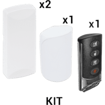 KIT Básico Sensores Inalámbricos - Incluye 2 Contactos Magnéticos, 1 PIR y 1 Llavero - Compatibles con Honeywell y PRO4GEN2
