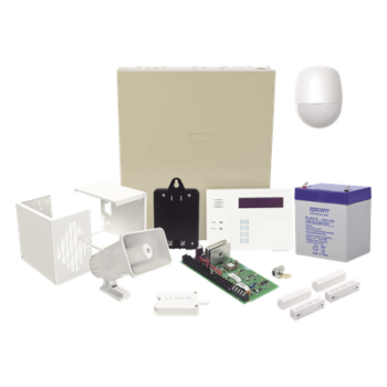 Kit de panel de alarma cableado VISTA-48 con teclado-receptor 6160RF, sensor de movimiento, contactos magnéticos y sirena