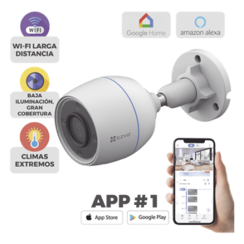Bala WiFi / 2  Megapixel / Detección humana / Micrófono Integrado / Micro SD / Excelente Vision Nocturna / Exterior