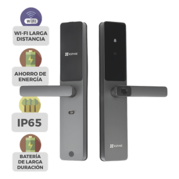 Cerradura Inteligente / Wi-Fi y Bluetooth / Huella y Tag / IP65 / -25°C a 70°C / 8 Baterías AA
