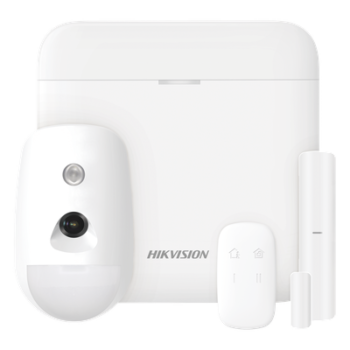 (AX PRO) KIT de Alarma AX PRO con GSM (3G/4G) / Incluye: 1 Hub / 1 Sensor PIR con Cámara / 1 Contacto Magnético / 1 Control Remoto / WiFi / Compatible con Hik-Connect P2P