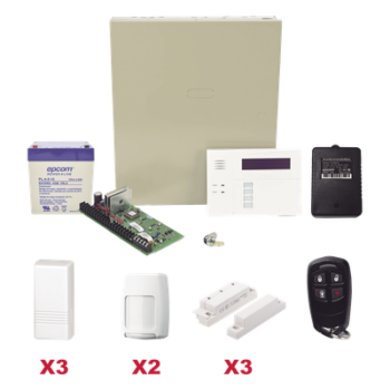 Kit de alarma inalámbrico con panel VISTA-48LA, teclado 6160RF, contactos 5816, sensores PIR y control remoto