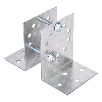 Base Multiposición para postes de paso o esquina / Acero Galvanizado Cal. 12 / 0.36 kg / Kit de Tornillería Incluido / Compatible con 7 Modelos SYSpost