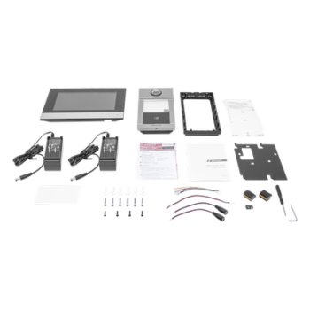 Kit de Videoportero IP PoE Estandar con llamada a App de Smartphone (Hik-Connect) / Apertura con Tarjeta MIFARE / Frente de calle IK08 & IP65 / Soporta 2 puertas