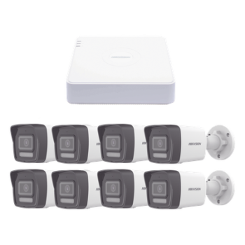 Kit IP 1080p (2 Megapixel) / NVR de 8 Canales con 8 Puertos PoE / 8 Cámaras IP Bala ColorVu Lite y Motion Detection 2.0 / Micrófono Integrado
