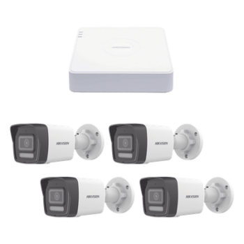 Kit IP 1080p (2 Megapixel) / NVR de 4 Canales con 4 Puertos PoE / 4 Cámaras IP Bala ColorVu Lite y Motion Detection 2.0 / Micrófono Integrado