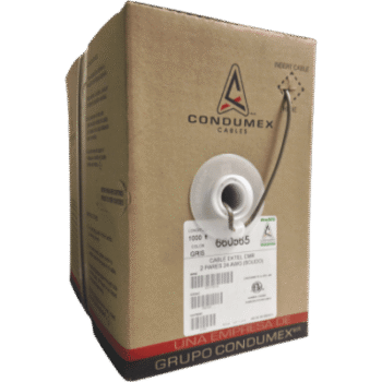 Caja de 305 Metros (1000 Pies) / 4 X 24 AWG / Cable Telefónico EK-TEL-CMR / Uso Interior