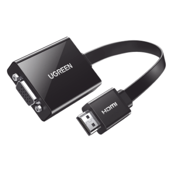 Adaptador HDMI a VGA / Resolución 1080P / Audio 3.5mm / Con Puerto Micro USB para Alimentación / Plug & Play / No Requiere Controlador / ABS / Flexible y Duradero