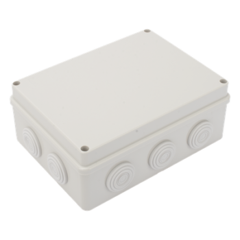 Caja Derivación-Conexión de Plástico (140 X 190 X 76 mm) con 10 Glándulas de Goma. Para Instalaciones Comerciales, Residenciales e Industriales. Incluye Tornillería para su Tapa. Funciona También como Registro.