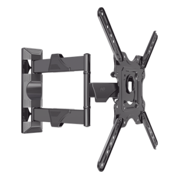 Montaje de Pared Articulado P4-NB / Pantallas de 32" a 55" / VESA 100x100 a 400x400 mm / Carga 27.2 kg (60 lbs) / Inclinación +8° a -5° / Giro 180° / Distancia de Pared 5 a 40 cm / Acero