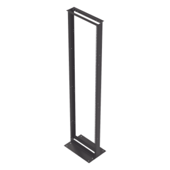 Rack de 2 Postes, Estándar 19", 45 Unidades, Fabricado en Acero, Base "L" para Anclar a Piso.
