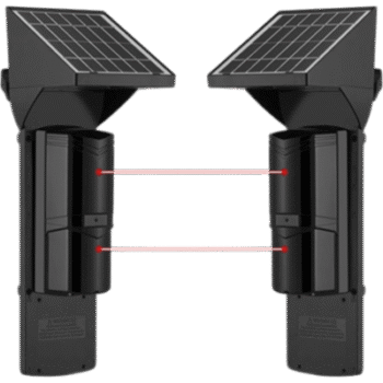 Detector Fotoelectrico Solar SFIRE SFA60 / 2 Rayos Infrarrojos / 60 m Exterior / 120 m Interior / Panel Solar Integrado / Bateria 4,000 mAh / 4 Frecuencias / IP65