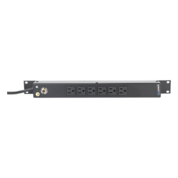 Multicontacto Horizontal (PDU) de 6 Contactos (NEMA 5-15R) Rack 19" 1UR. Voltaje Entrada/Salida: 120Vca/15A