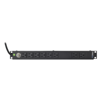 Multicontacto Horizontal (PDU) de 8 Contactos (NEMA 5-15R) Rack 19" 1UR. Voltaje Entrada/Salida: 120Vca/15A