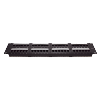 Panel de Parcheo de Impacto (110) UTP de 48 Puertos Cat6, 19 Pulgadas (48.26 cm), 2U, con Barra para Organizar Cable