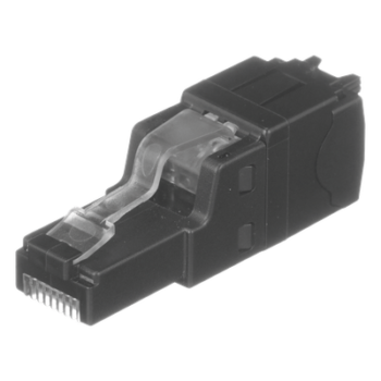 Plug RJ45 UTP, Instalación Recta, Terminación en Campo Certificable, Compatible con Cat5e, Cat6 y Cat6A, Color Negro