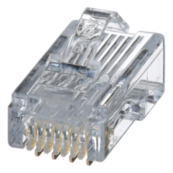 Plug RJ45 Cat5e, Para Cable UTP de Calibres 24-26 AWG, Chapado en Oro de 50 Micras, Paquete de 100 Piezas