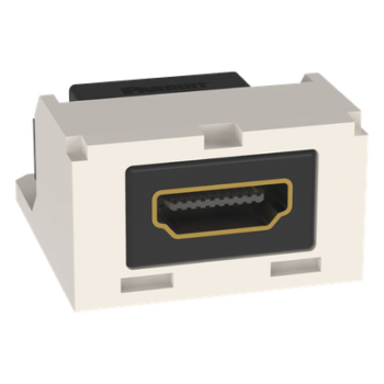 Módulo Acoplador HDMI 2.0, Hembra a Hembra Tipo-A, Categoría 2, Uso en 2 Puertos Mini-Com, Color Blanco Mate