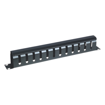 Organizador de Cables Horizontal de 1U para Rack de 19" con Cubierta Metálica
