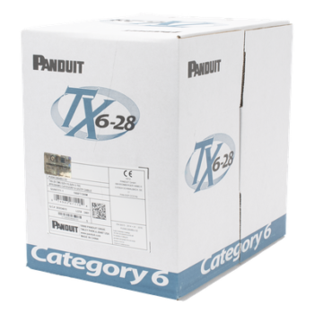 Bobina de Cable UTP 305 Metros (1000 Pies) de Cobre TX6-28Æ, Azul, Categoría 6, Diámetro Reducido (28 AWG), CM/LSZH, de 4 Pares